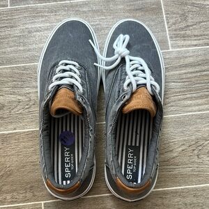 Sperry Gray and Brown Sneakers with Canvas Upper